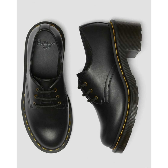 Dr. Martens Shoes - Dr. Martens Amory Women's Wanama Leather Heeled Shoes (Black, size 10 US L)
